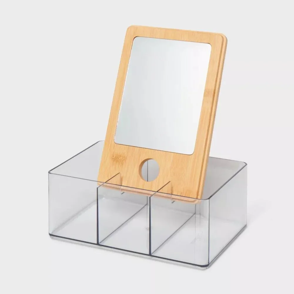 NEW Cosmetic Storage Container with Bamboo Lid - Brightroom™